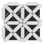 Bianco Dolomite Marble with Nero Marquina Black Triangles Geometrica Mosaic Tile Polished Sample