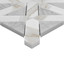 Calacatta Gold Italian Marble with Carrara White Triangles Geometrica Polished Mosaic Tile Sample