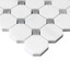 Bianco Dolomite Marble Octagon with Bardiglio Dots Honed Mosaic Tile