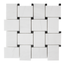 Dolomiti White Marble Italian Bianco Dolomite Large Basketweave Mosaic Tile with Nero Marquina Black  Dots Honed