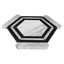 Carrara White Italian Honed Marble Georama Hexagon with Nero Marquina Black Strips Mosaic Tile
