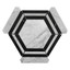 Carrara White Italian Marble Georama Hexagon with Nero Marquina Black Strips Mosaic Tile Polished