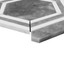 Bardiglio Gray Marble Hexagon with Bianco Dolomite Strips Polished Mosaic Tile