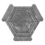 Bardiglio Gray Marble Hexagon with Bardiglio Strips Mosaic Tile Honed
