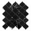 Nero Marquina Black Marble Arabesque Baroque Lantern Mosaic Tile Honed Sample