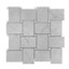 Carrara White Marble Large Basketweave Mosaic Tile with Bianco Dolomite Dots Honed Sample