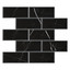 4" x 12" Nero Marquina Black Marble Wide Beveled Mosaic Tile Honed