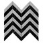 Carrara White Italian Marble with Black 1" x 4" Chevron Mosaic Tile Polished