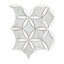 White Carrara with Bianco Dolomite Leafs La Fleur Marble Mosaic Waterjet Tile Honed