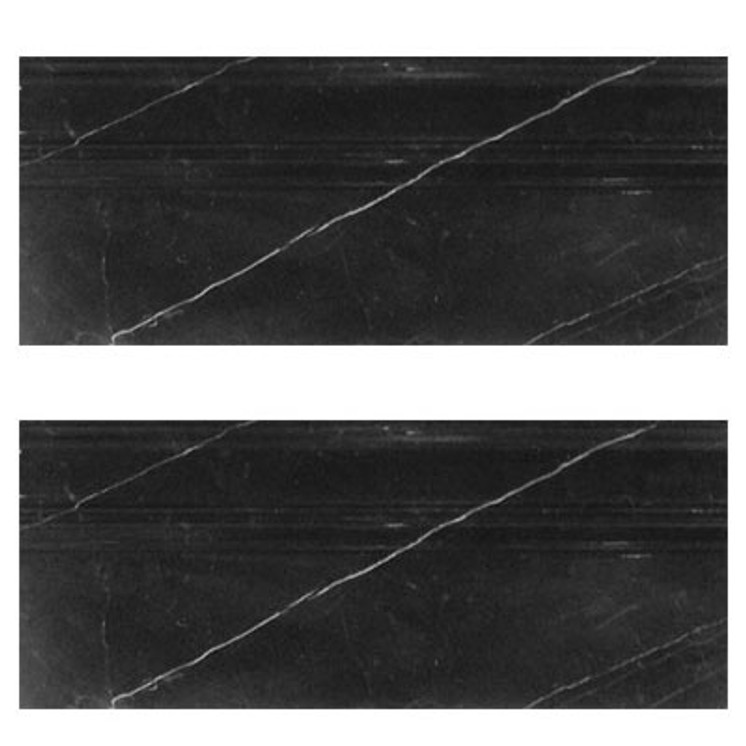 Nero Marquina Black Marble 3/4" Baseboard Molding Polished