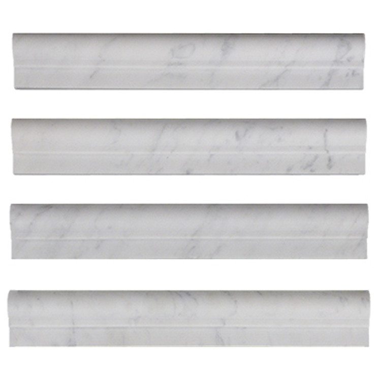 Italian White Carrera Marble Bianco Carrara Ogee 1 Chairrail Molding Honed