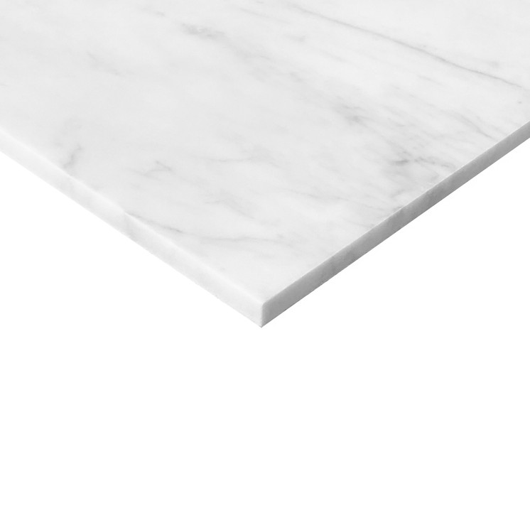 Carrara White Italian Marble 12" x 12" Honed Tile