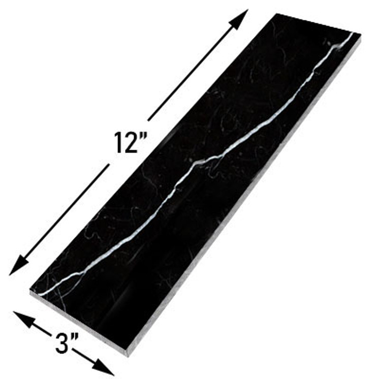 Nero Marquina Black Marble 3x12 Marble Tile Honed