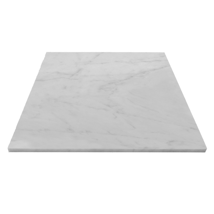 Carrara White Italian Honed Marble 18" x 18" Tile