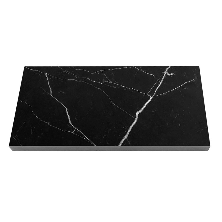 Nero Marquina Black Polished Marble 3x9 Tile Sample