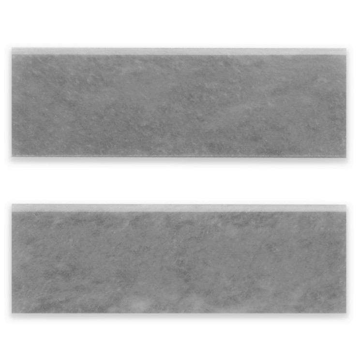 Bardiglio Gray Marble 4x12 Bullnose Trim Tile Polished Sample