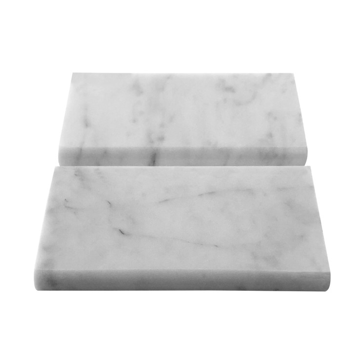 Carrara White Honed Marble 3" x 6" Bullnose Trim Tile