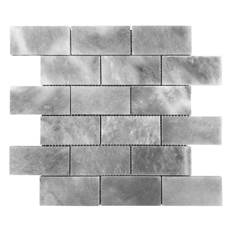 Bardiglio Gray Marble 2x4 Mosaic Tile Polished Sample