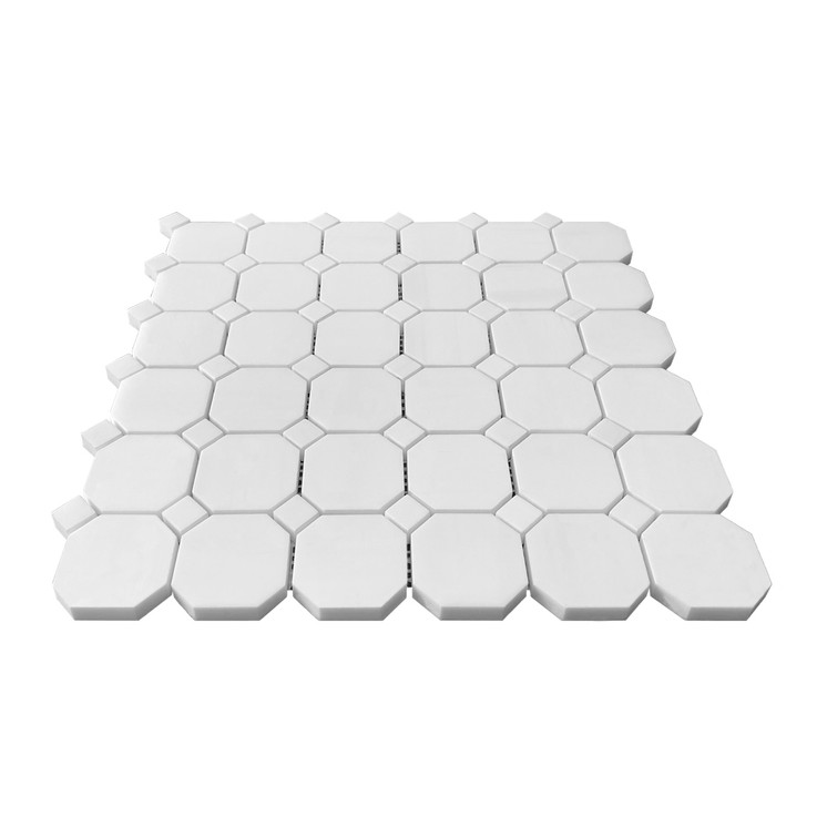 Bianco Dolomite Honed Marble Octagon Mosaic Tile