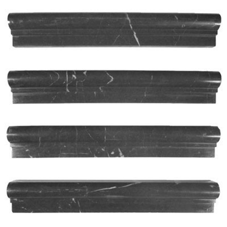 Nero Marquina Black Marble Ogee 1 Chairrail Honed Molding