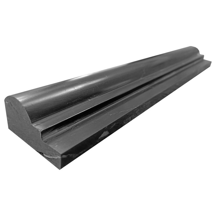 Nero Marquina Black Honed Marble Ogee 1 Chairrail Molding
