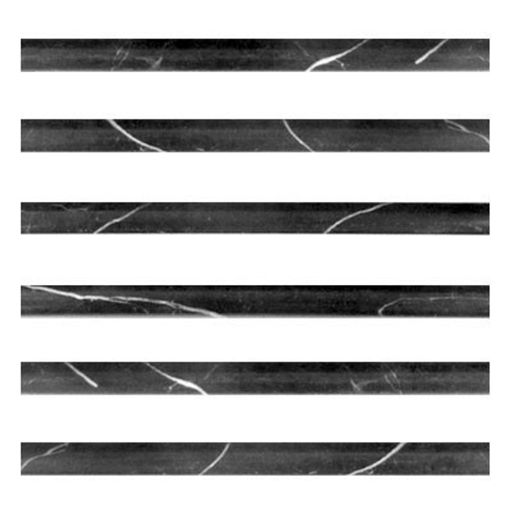 Nero Marquina Black Marble Bullnose Pencil Molding Honed Sample