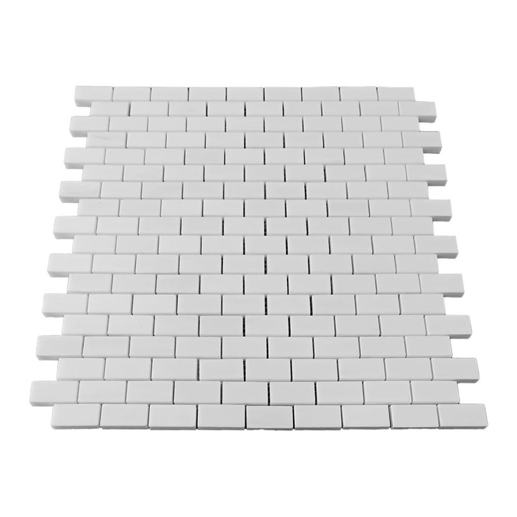 Bianco Dolomite Honed Marble Mini Brick Mosaic Tile Sample