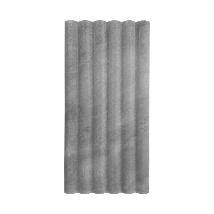 Bardiglio Gray Marble 6x12 Flute 3D Dimensional Tile Polished