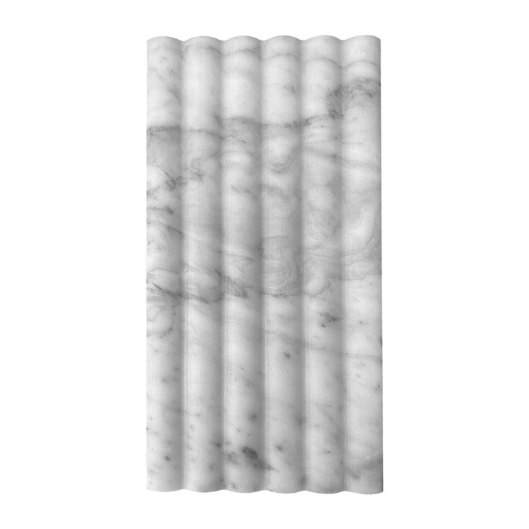 Carrara White Italian Marble 6x12 Flute 3D Dimensional Tile Polished