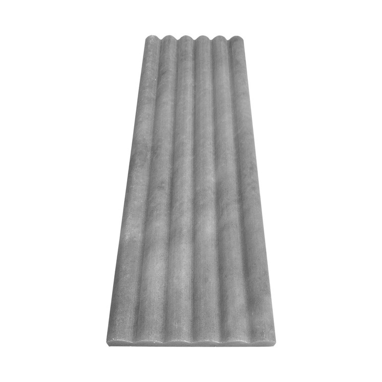 6x24 Flute 3D Dimensional Tile Bardiglio Gray Marble Honed