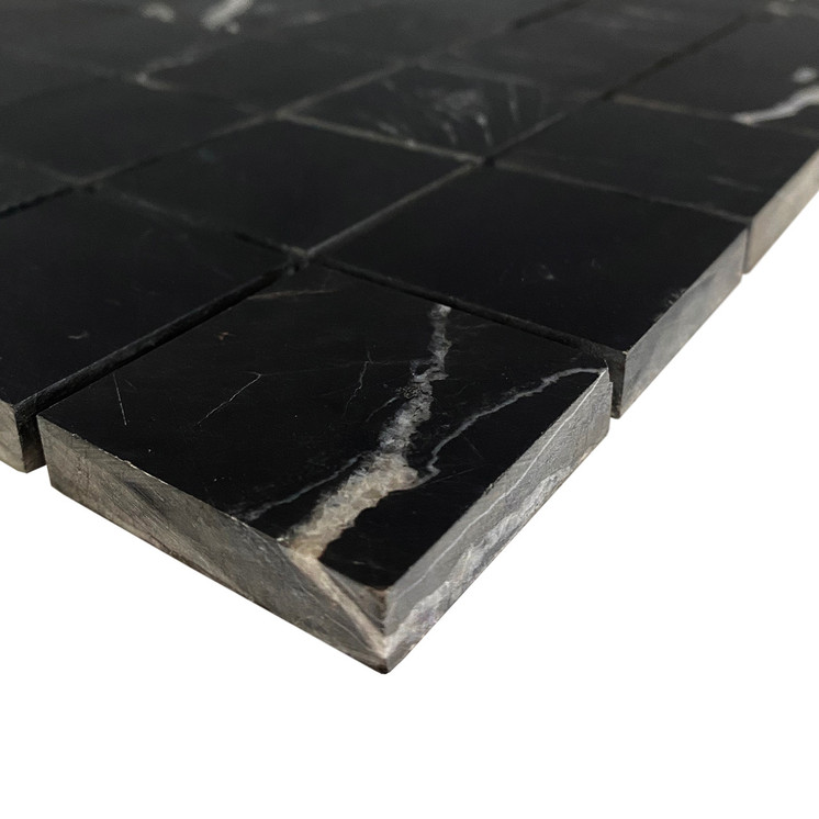 2x2 Black Marble Mosaic Tile Polished