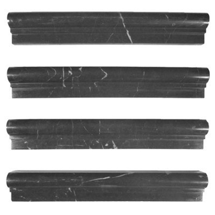 Nero Marquina Black Marble Ogee 1 Chairrail Polished Molding