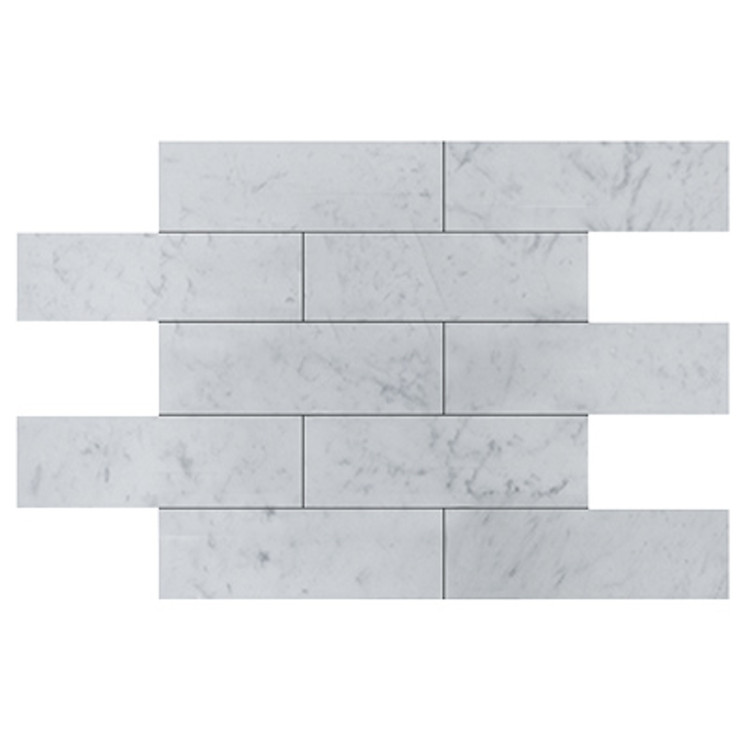 Carrara Marble Italian White Bianco Carrera 6x18 Marble Tile Polished