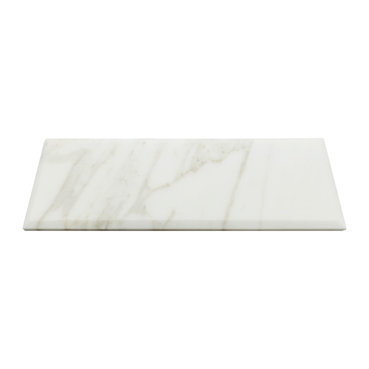 Calacatta Gold Italian Honed Marble 4x12 Wide Bevel Subway Tile