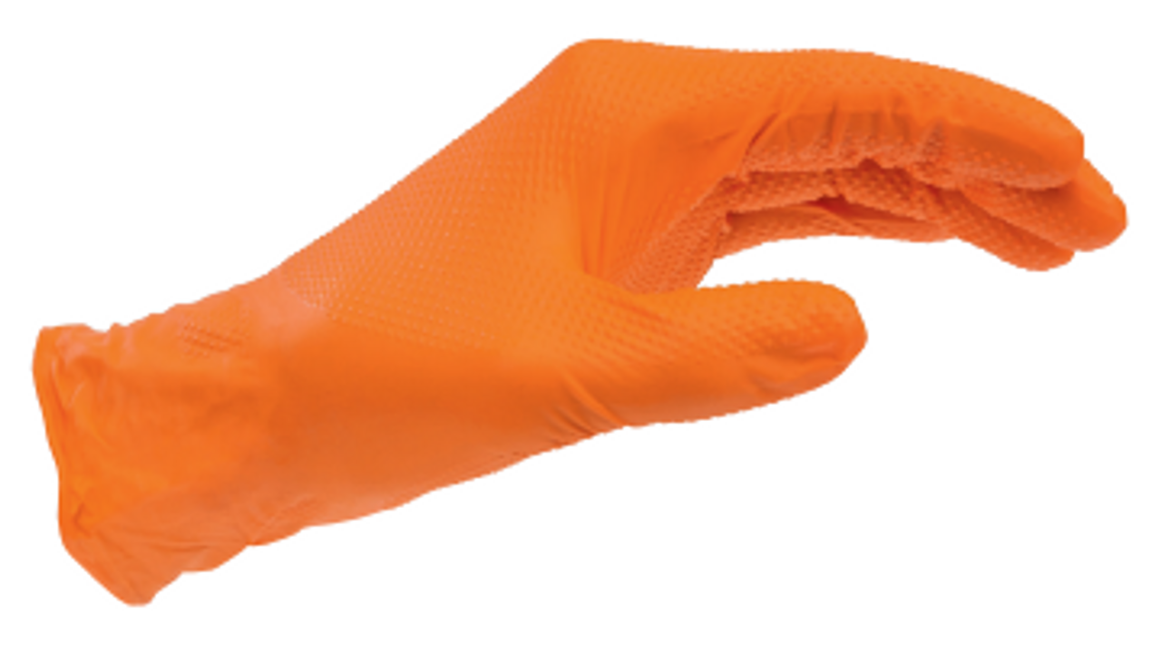 Caja 50 guantes Nitrilo Diamantado Lion Naranja