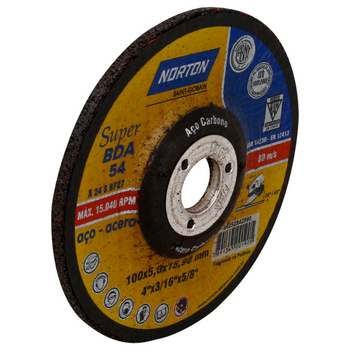 DISCO DESBASTE METAL «NORTON» 4X3/16X5/8″