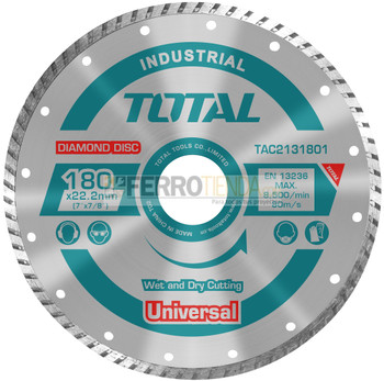 Disco Diamantado turbo Industrial TOTAL 4 1/2''x7/8'' camada 10mm