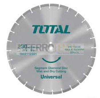 Disco diamantado Industrial TOTAL 16"x1" corte concreto p/TP10161-62