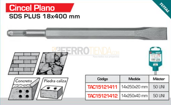 Cincel Plano TOTAL SDS PLUS 14 x 250 x 40mm