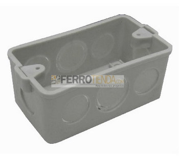 CAJA PLASTICA 2X4RECTANGULAR BLANCA SIN INSERTO METAL T7501-023