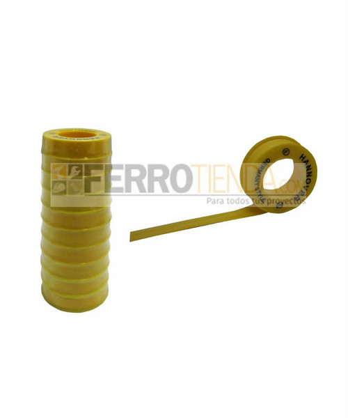Cinta Teflon Hannover Amarilla 12 mm x 10 mt