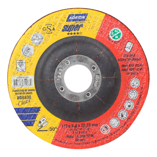 DISCO DESBASTE ACERO INOXIDABLE «NORTON» 4 1/2X1/4X7/8″