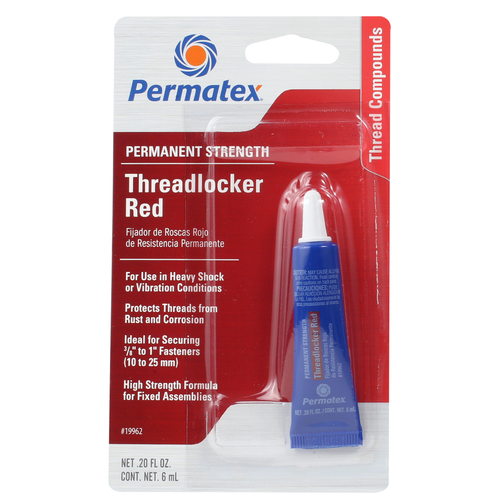 * Producto de resistencia alta aplicado en tornillería de 10 mm a 25mm (3/8” a 1” ) antes de ser ensamblados.
* Diseñado para asegurar partes que deban soportar impactos fuertes, vibración, condiciones químicas o ambientales extremas.
* Se requiere herramienta manual o calentamiento para separar las partes.
* Conforme a ASTM D5363 AN0331 (Mil*S*46 163ª, Tipo II Grado 0 ).