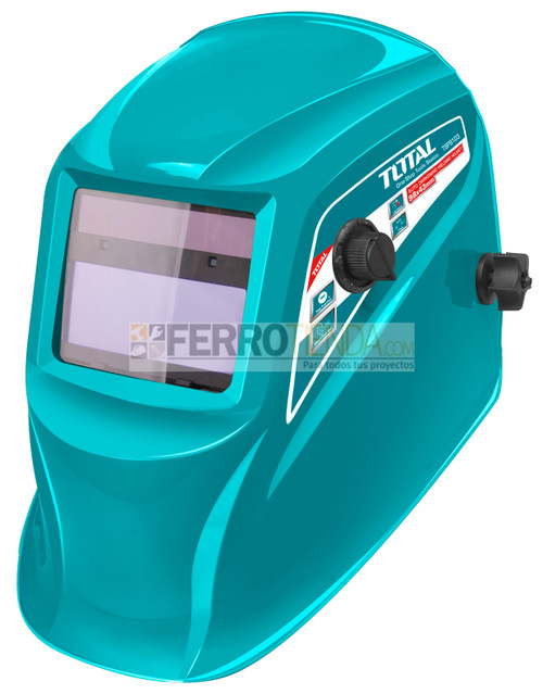 Casco p/Soldador c/Oscurecimiento Automatico Industrial TOTAL (Vidrio 98x43mm) c/verde