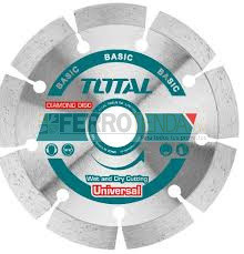 Disco Diamantado Segmentado TOTAL Seco/Mojado 7''x7/8" camada 7.5mm