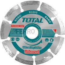 Disco Diamantado Segmentado TOTAL Seco/Mojado 9''x7/8"camada 7.5mm