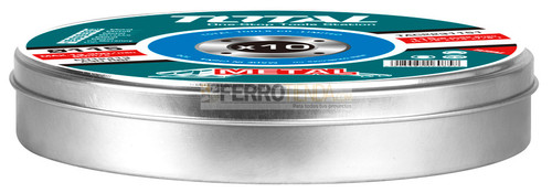 Disco corte metal TOTAL 4 1/2''x3/64''x7/8'' plano pqt. 10 un