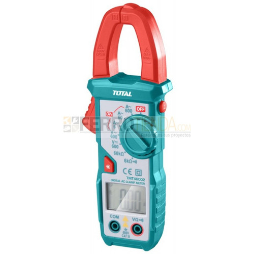 Amperimetro d/gancho digital TOTAL 600V 400amp c/estuche