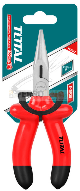 Pinza punta larga TOTAL 8" Aislada 1000 Voltios
