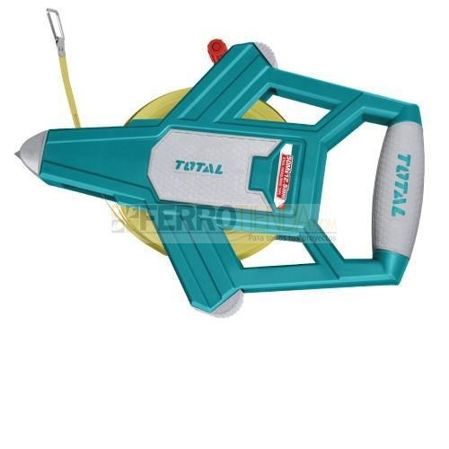 Cinta Metrica de Fibra de Vidrio TOTAL Tipo Estaca 50m x 12.5mm medida en metro y pulgada